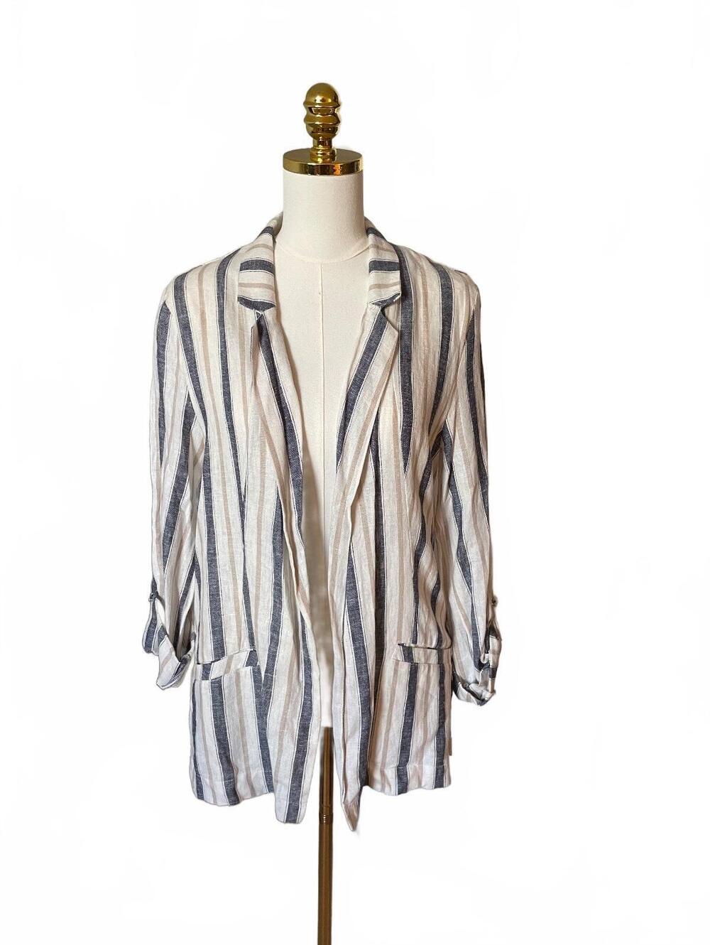 Love Tree striped linen blend blazer